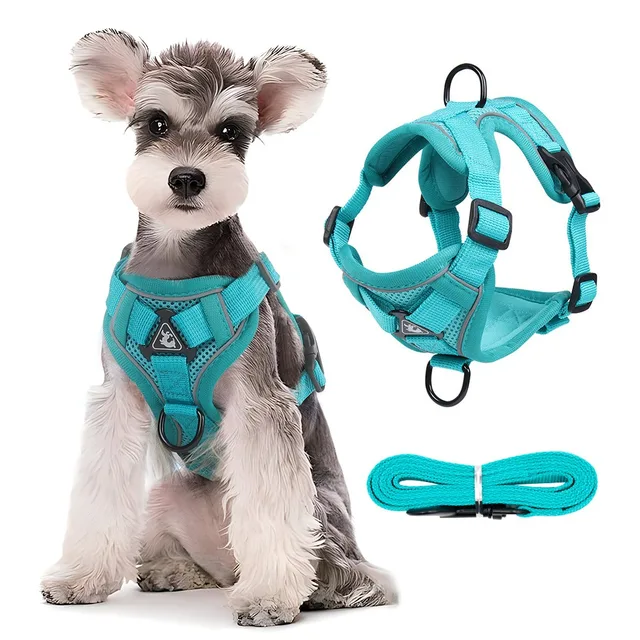 wholesale  Custom Logo Dog harnesses and leashes Reflective Breathable chest straps  Adjustable mesh cloth chest harnesses