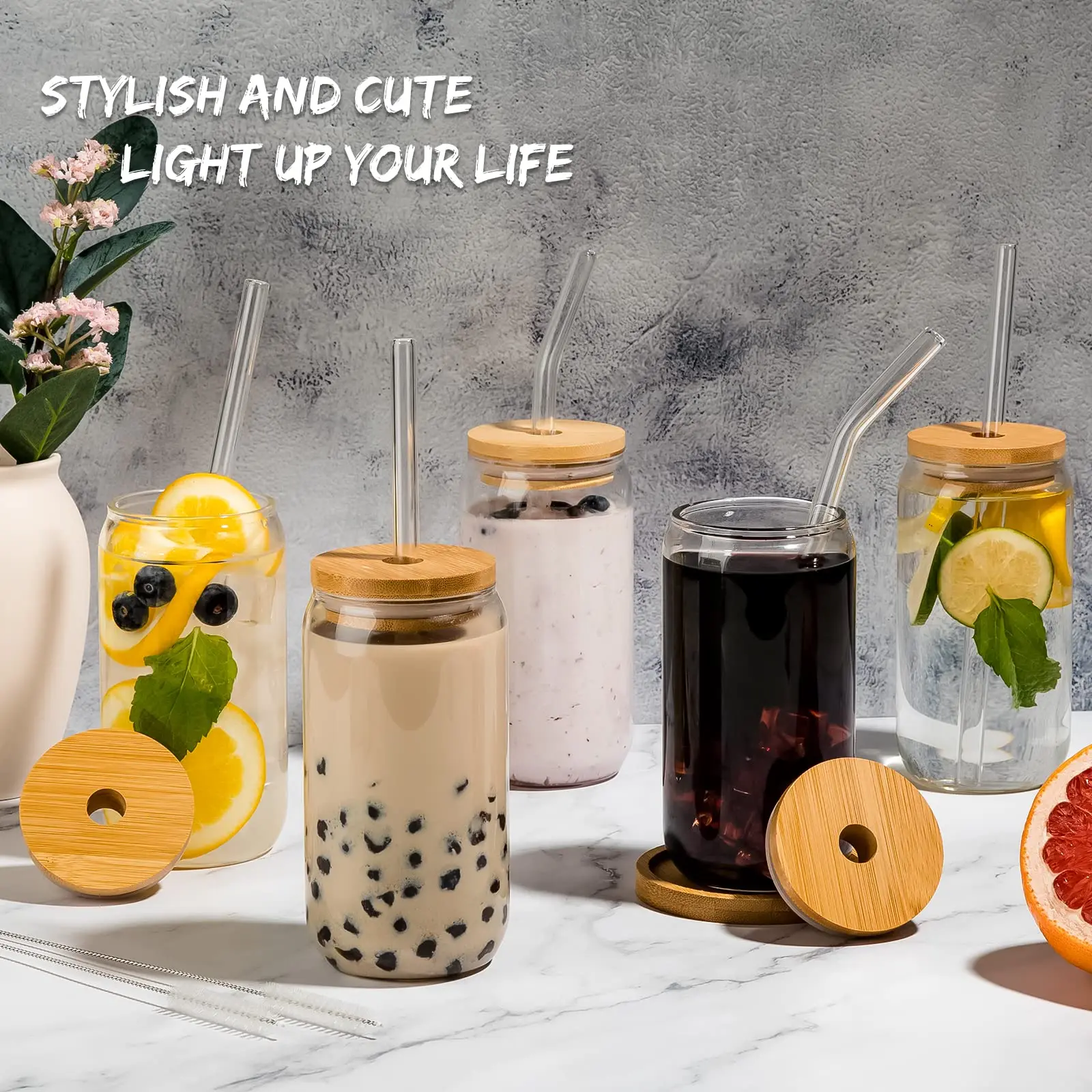 Top Selling Sellers 16OZ Sublimation Drinking Glass Iced Straw Tea Beer Boba Soda Can Tumbler Cup with Lid and Straw