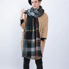 Scarf Double-sided Winter Scarf Women's Classic Plaid Scarf Double-Sided Prince Check Shawl