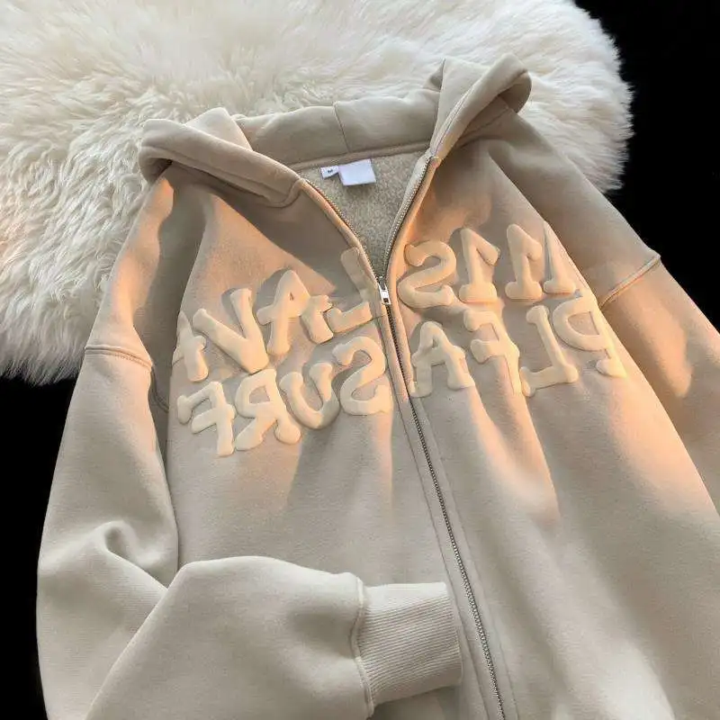 Wholesale Winter 100% Cotton 400 450 460 Gsm Oversize Heavyweight 3d for Custom Chenille Embroidery Long Sleeve French factory