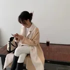 Coat 2020 Single Breasted Medium - Length Hand - Made Double-sided Woman Wool Coat