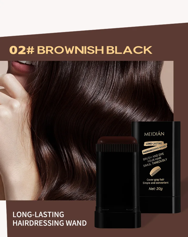 OEM ODM Custom Hairdressing Stick Private Label Wholesale Cover Gray Hair Portable Gentle Dyeing Hairdressing Wand Factory Price