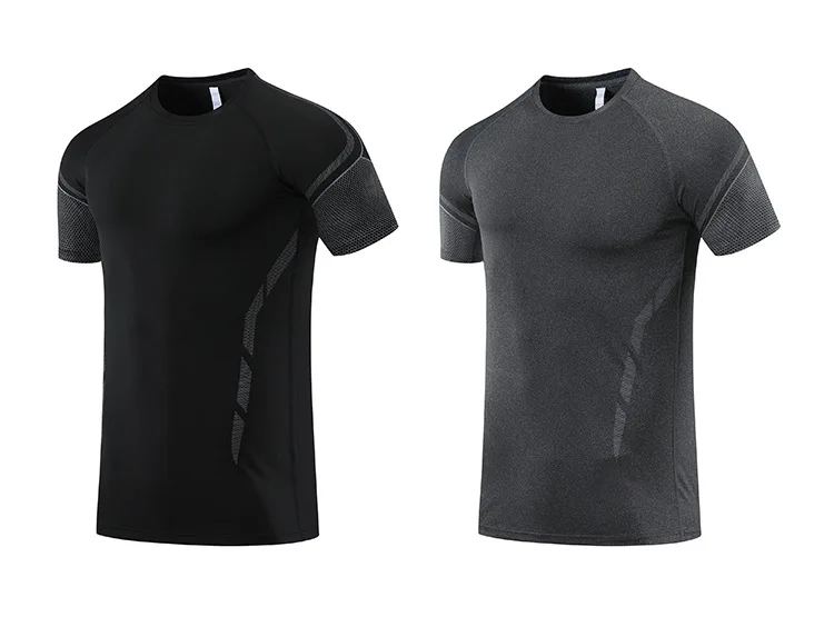 Breathable and thin elastic sweat-wicking casual top running sports fitness short-sleeved men's quick-drying T-shirt