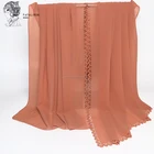 Balls Shawl Scarf Shawl Hijab 2021 Newest Design Malaysia Women Chiffon Scarf Hijab With Balls Shawl Muslim Headscarf
