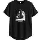 MRRS OEM Men Skeleton Letter Graphic High Low Hem Tee Skull Printing Custom T Shirt Logo