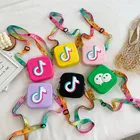 Fashion Bags Fashion Cartoon Tik Tok Pattern Square Coin Purse Kids Mini Crossbody Bags Purses