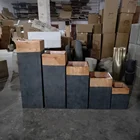 Plant Pots Cement Plant Pot Nordic Style Succulent Plant Usage Wood Grain Flower Cement Pots Plant Pots For Garden