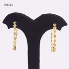 Hoop Earrings JHE111 Wholesale High Quality 18K Gold Plated Zircon Hoop Earrings