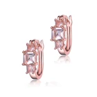 Gold Hoop Earrings Brass Hoop Earring Daily Brass Cz Rose Gold Plated Hoop Clip Earrings For Girls