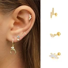 Stud Earrings Earring CANNER 925 Sterling Silver Piercing Jewelry Stud Earrings Diamond Crown Earring