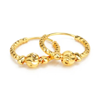 Jinxiuxing Basic Hoop Earrings 24k Gold Plated Fashion Earring Hoops Gold Filled Solid Earring Women Wholesale