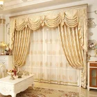 Luxury Hotel Jacquard Window Curtain With Valance Online Store Wholesale Customized Living Room Cloth Curtains