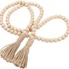 Beads Bead Custom Rustic Farmhouse Beads Wood Bead Garland With Tassels For Home Decor