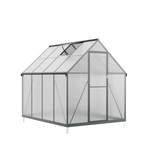 225*178*195 Heavy Duty Polycarbonate and Aluminum Frame Outdoor Greenhouse with Fast and Easy Installation&Corner Stake