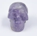 Stone Hand Carving Gem Stone Green Skeleton Crystal Figurine Life Size Crystal Skulls