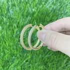 Cz Earrings Hot Sale CZ Circle Hoop Earrings Female Round Statement C-shaped Drop Earrings Wedding Jewelry 2021