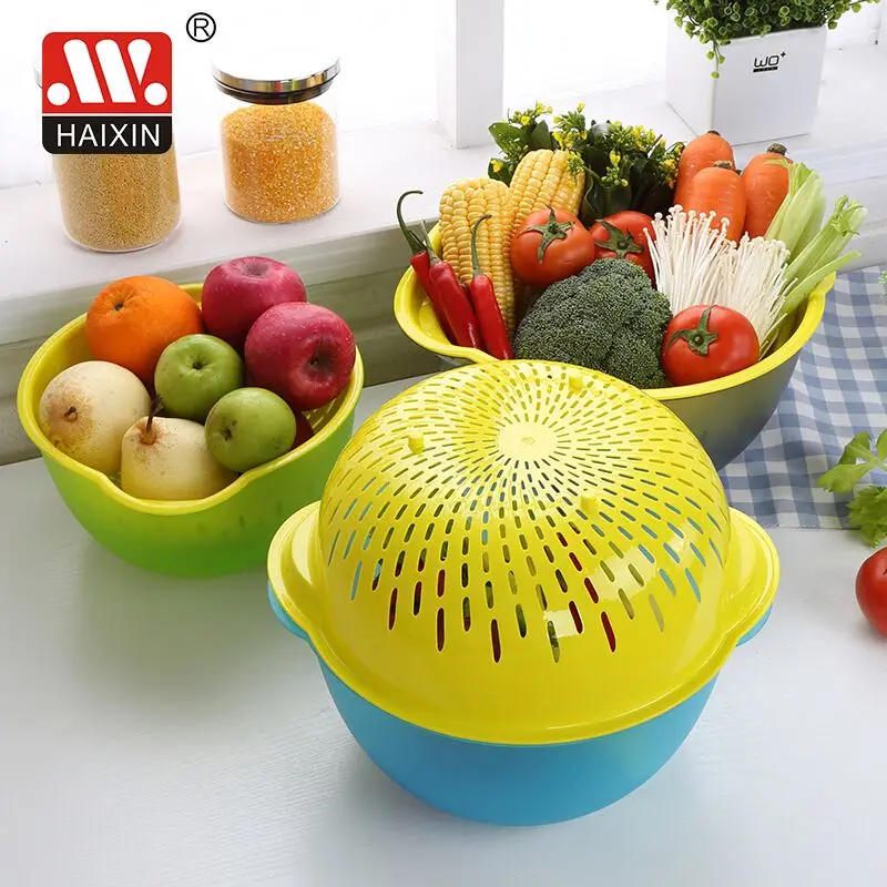 Sieve Basin set  Save Space Plastic Sieve Basket Filter strainer basket Fruit Tray Plastic Colander