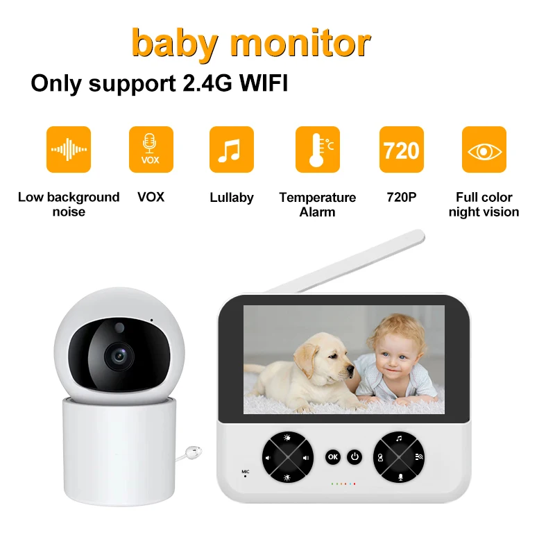 4.2Inch LCD Monitor Night Vision Wireless Baby Monitor Camera Two-Way Audio Temperature Monitoring Digital Video Nanny Camera