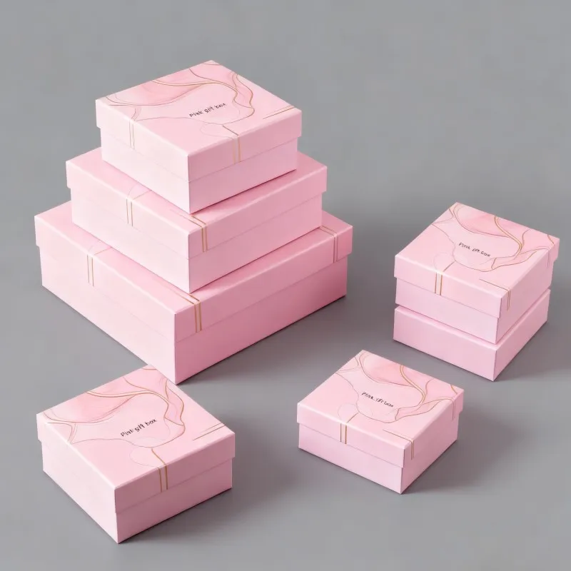 product hot sale delicate necklaces bracelets paper box soy ink pink deluxe gift box for jewelry factory direct matte rings earrings box-2