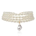 Beaded Necklace Fashion Multilayer Imitation Pearl Handmade Beaded Necklace For Women Clothing Accessories