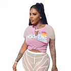 Shirt 2022 Spring Women Clothing Fashion U Neck Plain Letter Printed Hip Hop Style T Shirt