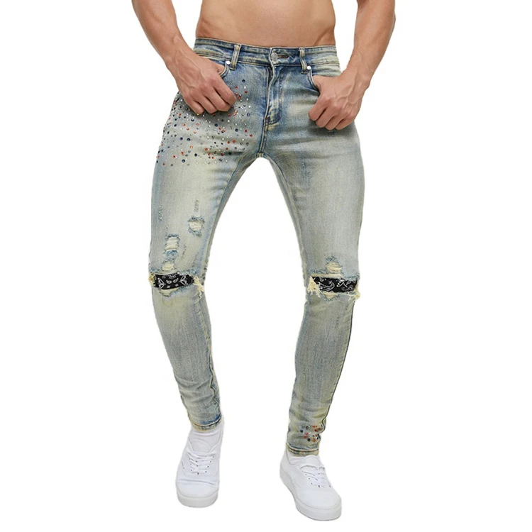 distressed designer jeans