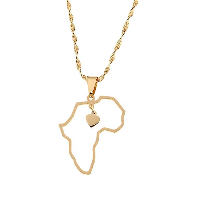 Personalized African Map pendant Gold Africa Map Necklace customised necklace African jewelry africa shaped Africa continent necklace