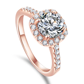 wedding rings TL-012 jewellery gold custom S925 sterling silver ring rose gemstone diamond engagement women moissanite rings