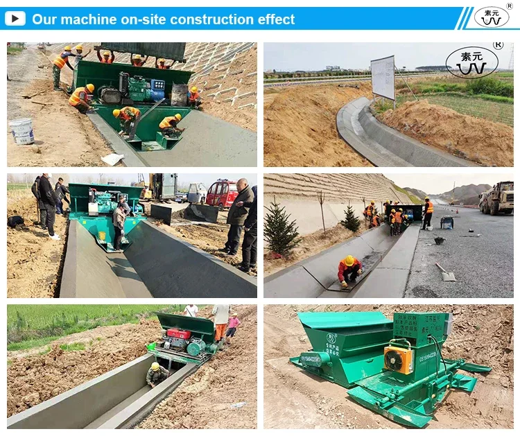 product landscape curbing concrete kerb making machine road drainage ditch slipform paver forming machinery-5