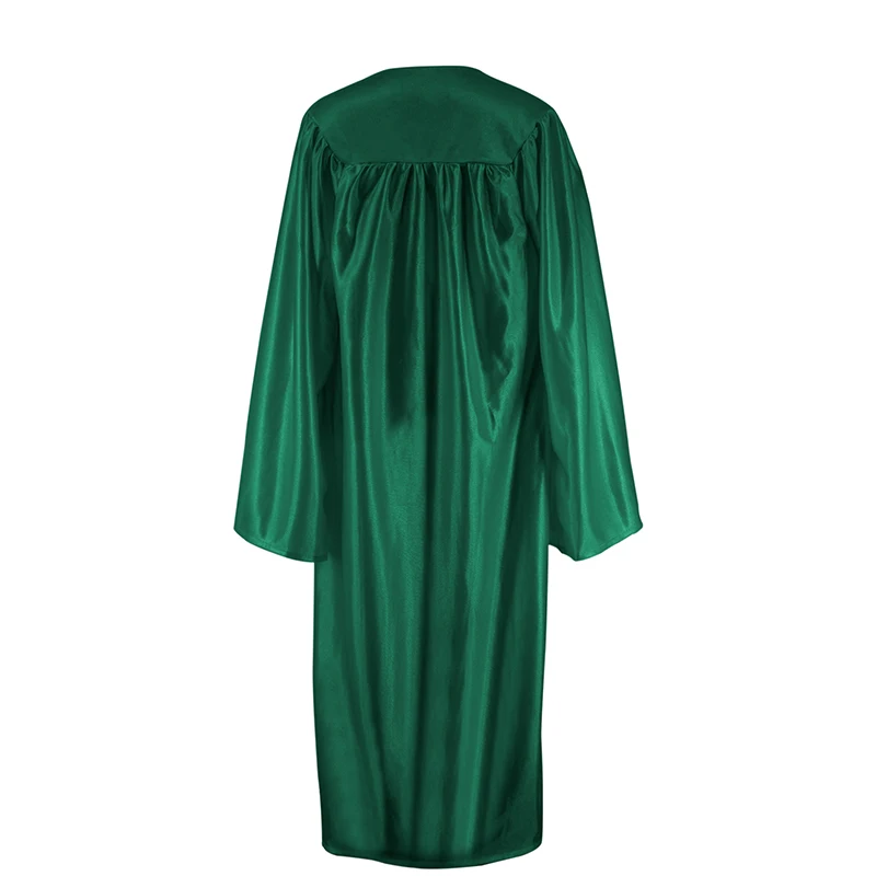 All Grades US Style Shiny Forest Green Graduation Gown factory