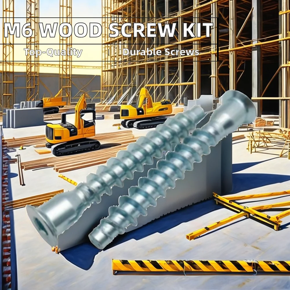 High Quality M6 Self Tapping Screws Kit Zinc Plated Steel for Wood High Quality Steel Zinc Plated Wood Screws manufacture