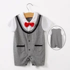 Suit Infant Long Sleeve Short Sleeve Gentleman Suit Collar Baby Jumpsuit Infant Rompers For Summer