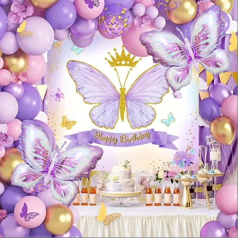 Wholesale Custom Happy Birthday Butterfly Inflatable Helium Decorations Matte Latex Balloons Sets for Parties