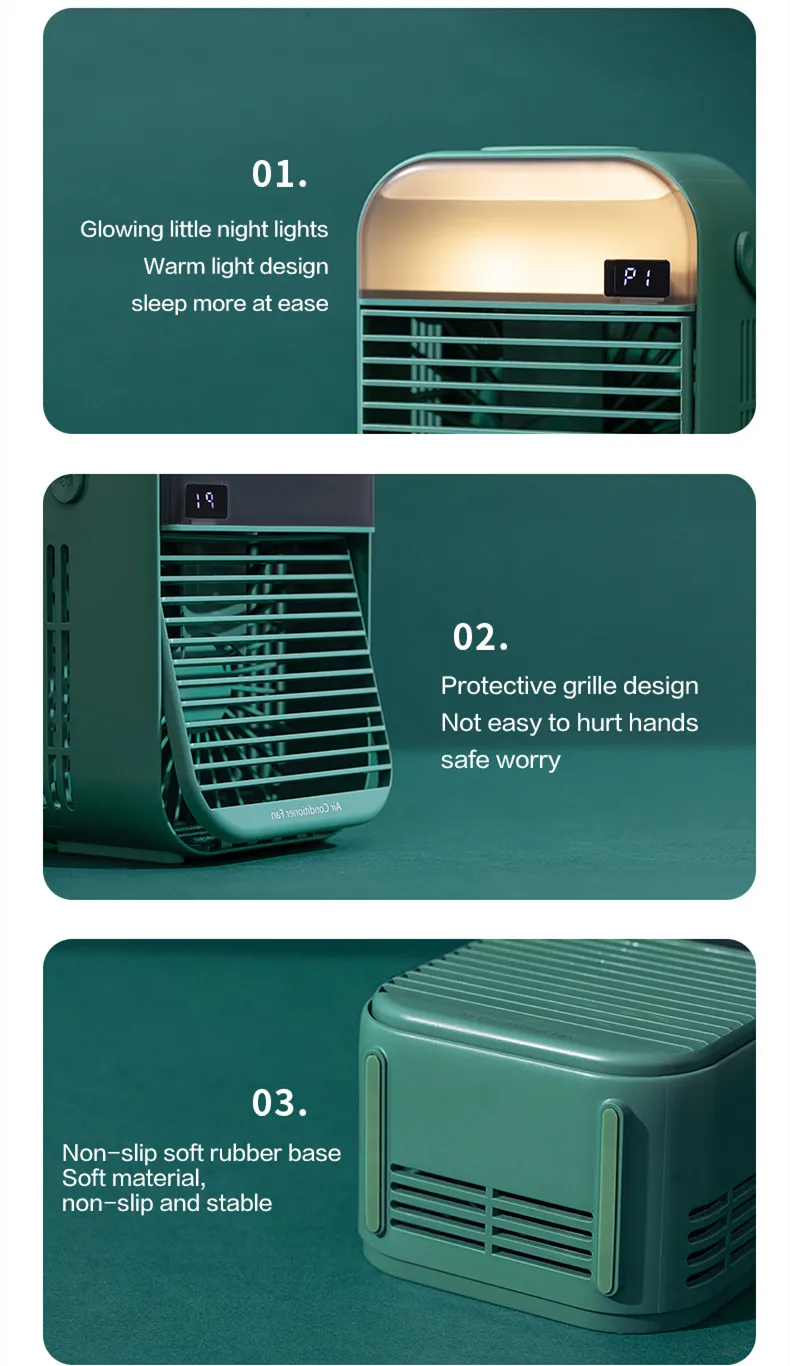 Light Mist Cooling Fan, LED, Battery, Plastic - detail 10