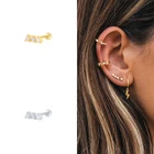 Screw Earrings Earrings ROXI Minimalist S925 Ear Bone Nails Zircon Screw Stud Earrings Silver Piercing Jewelry Earrings