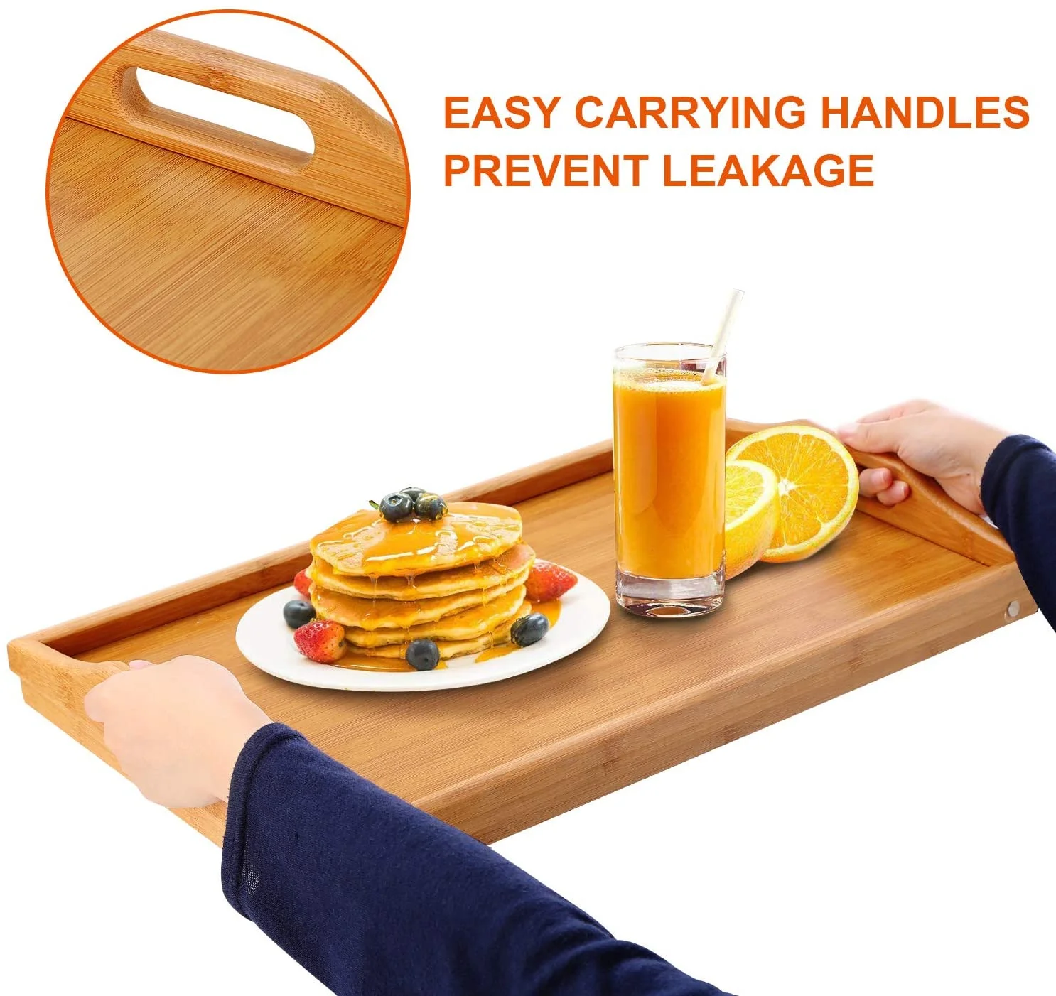 product modern bamboo bed breakfast tray large rectangle serving tray single folding side table for home travel serving tv dinner food-7