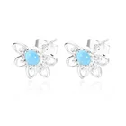 Blue Earrings Earrings Duoying OEM Personality Design Temperament Cold Wind Small Blue Opal Stud Earrings