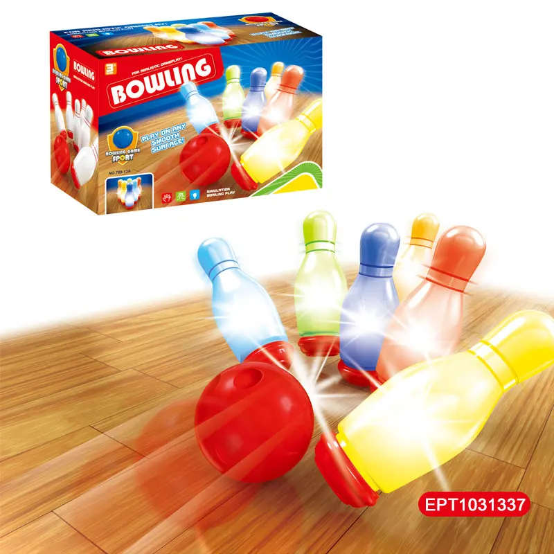 EPT 2023 New Toy Hot Selling High Quality Children Sport Toy Electric Bowling Games With 3D Light Ball Set Toys