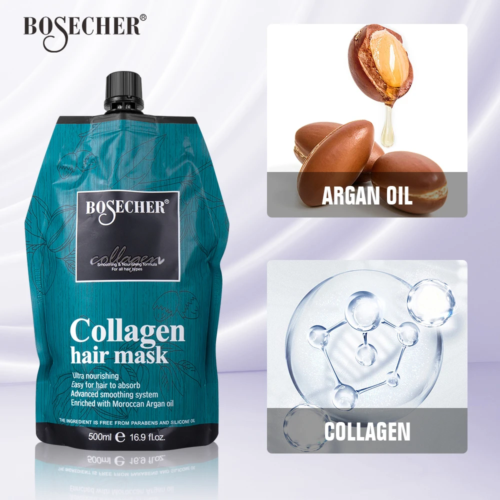 Boscher Organic Biotin Argan Oil Hair Mask Natural Salon Professional Nourishing Keratin Treatment Hair Mask