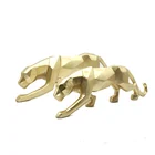 Animal Animal Modern Craft Plated Animal Painting Home Decoration Abstract Leopard Resin Panther Statue