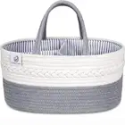 Diaper Rope Nursery Bin 100% Cotton Portable Storage Baby Changing Basket Diaper Caddy Organizer Baby Gift Baskets