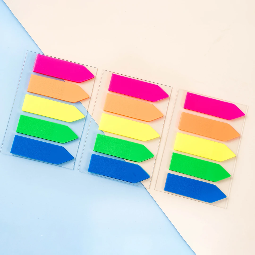 Customized Eco Friendly Plastic Removable bookmark Sticky Note Colorful Transparent PET Sticky Notes Waterproof