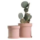 Flower Pot Wholesale Round Shape Cement Flower Pot With Saucer For Home Decor