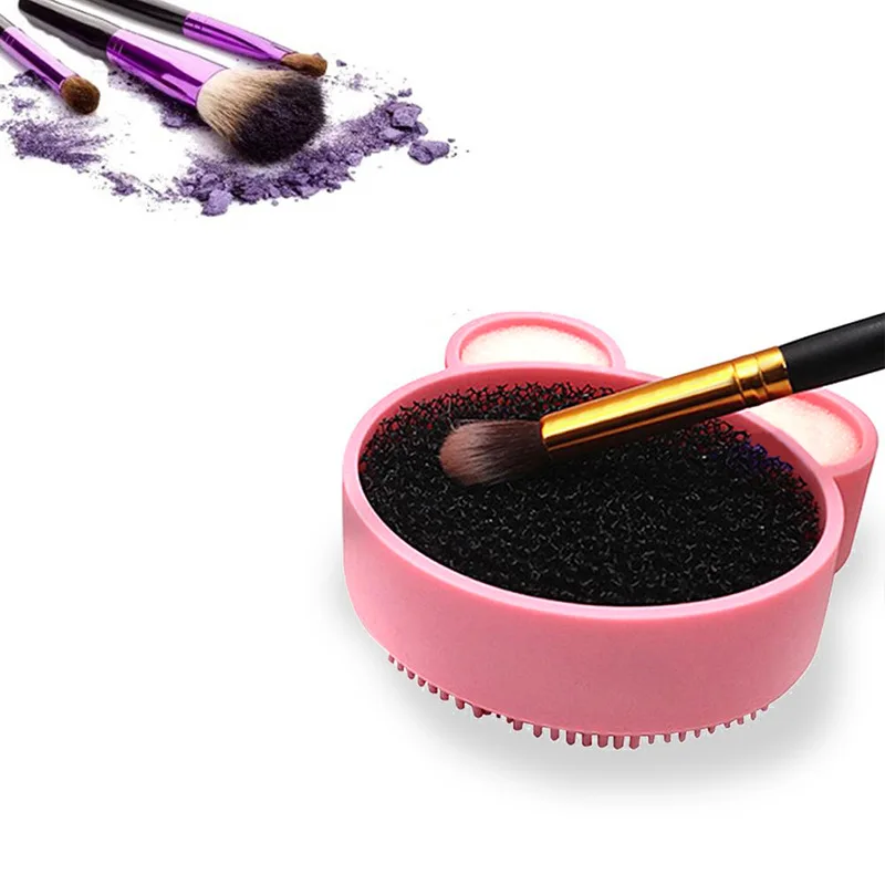 Makeup brush cleaning box Sponge and Brush Cleaner Mat 2 IN 1