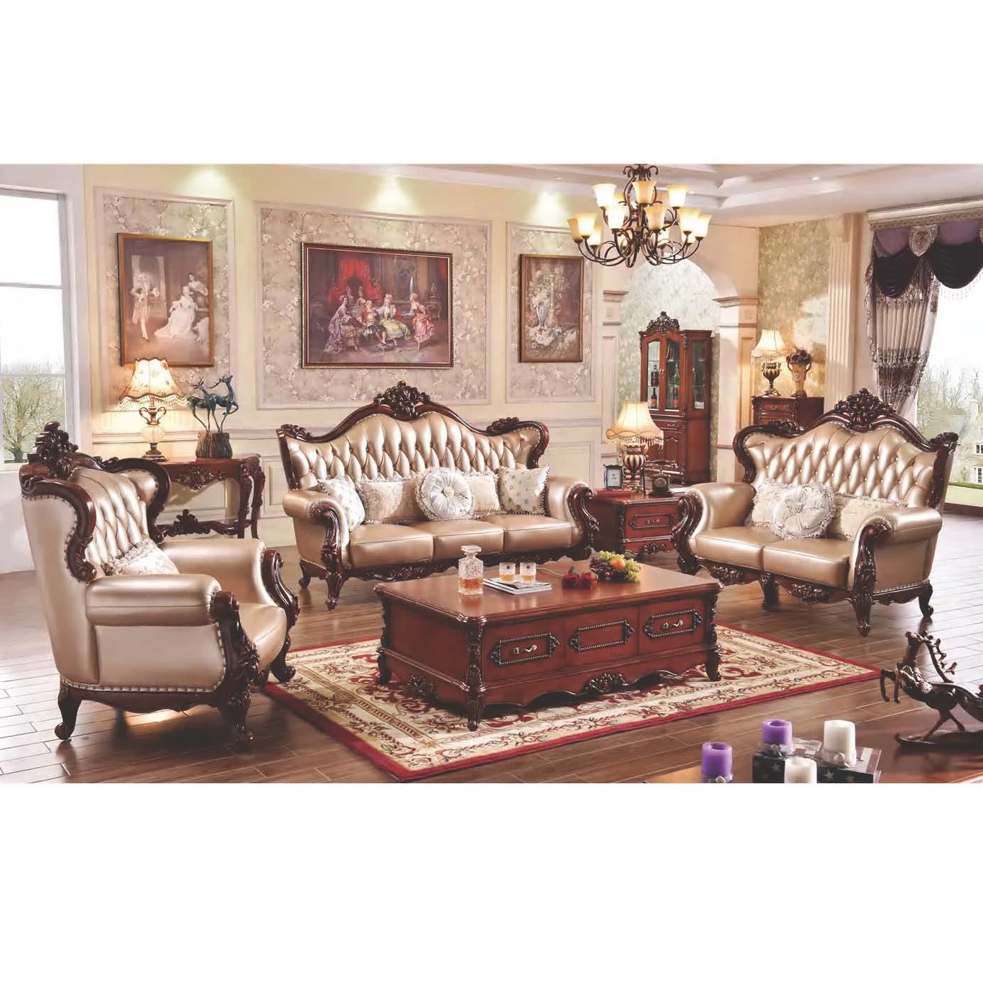 Coaster Victoria Piece Classic Brown Leather Sofa Set atelieryuwa