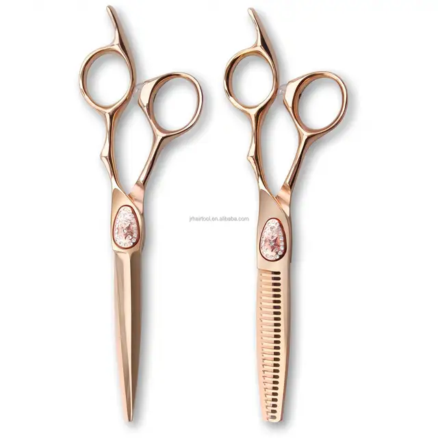 Gold Hair Scissors High End Professional Hair Cutting Scissors Set 440C Japanese Steel