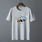 Short T-shirt Summer Shirt Short Sleeve T-shirt Men's New Summer Printed Casual Base Shirt