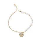 Pearl Silver 925 Bracelet 925 Sterling Silver Pearl Bracelet Irregular Shape Pendant Bracelet