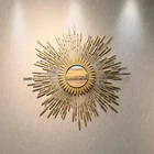 Handicraft 2021 Metal Craft Hanging Flower Plant Element Mirror Golden Silver Home Decor Handicraft