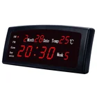Calendar Home Office Kitchen LED Digital Electronic Clock Mute Display Temperature Calendar Alarm Clock